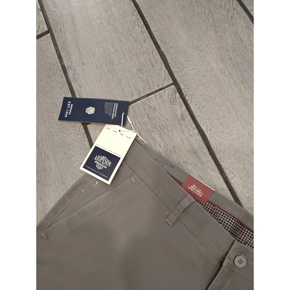 Aiopeson Premium Goods Mens Chino Pants Gray Khaki Stretch Cotton Size 38 NWT - Picture 2 of 5
